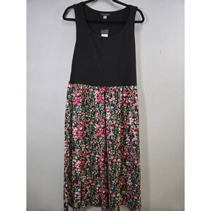Tommy Hilfiger Floral Mixed Media Sleeveless Tank Midi Dress 6